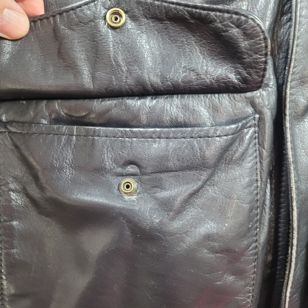 Vintage Avirex Mens Type A-2 Leather Jacket Size L Black Bomber Flight 1978-2001 - Picture 5 of 13